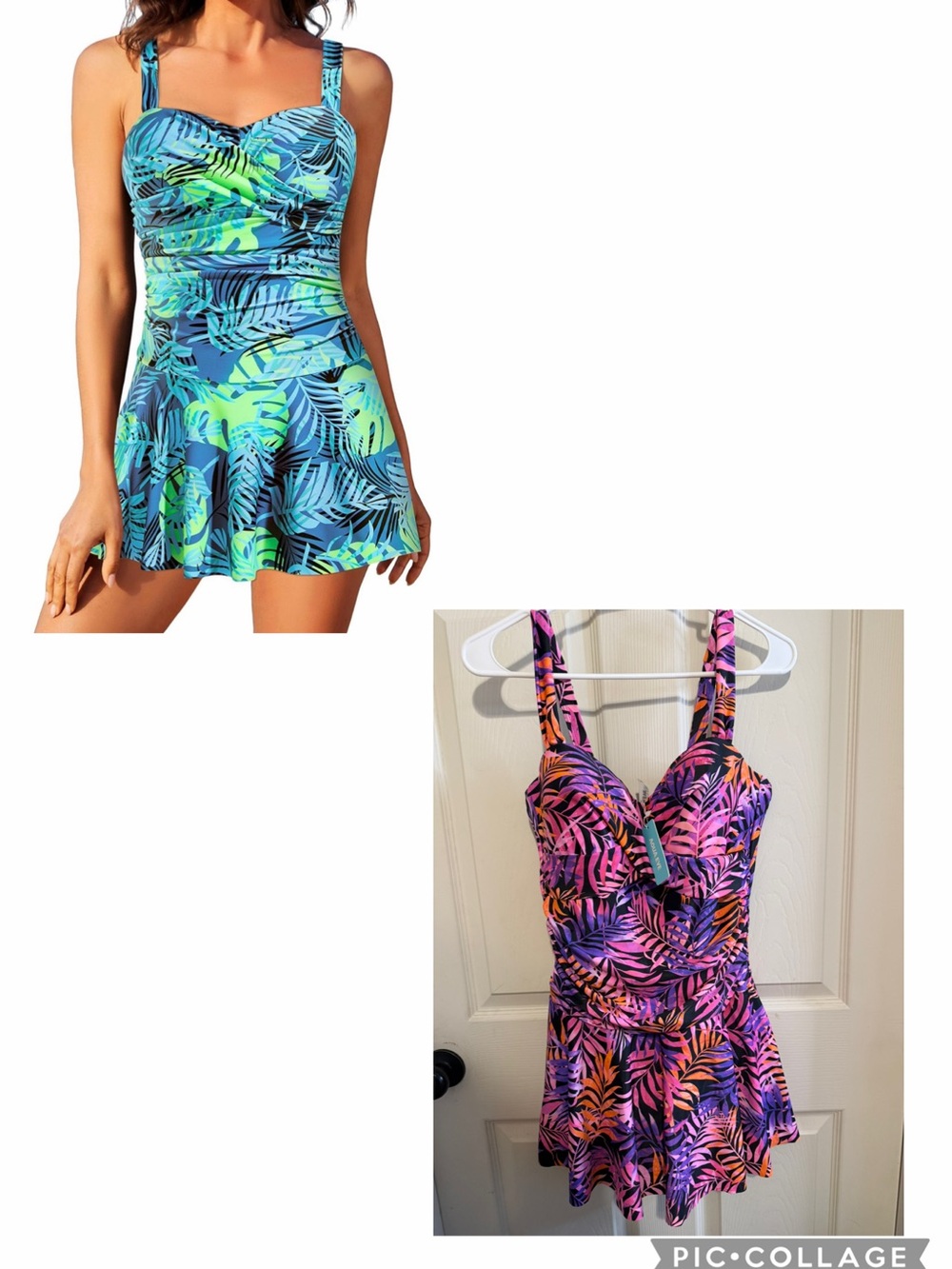 Aqua Eve One Piece Swim Dress Tummy Control Swimsuit with Skirt